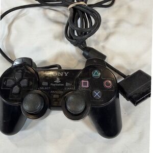 Sony PlayStation DualShock Controller Black PS1 PS2 OEM Analog Untested